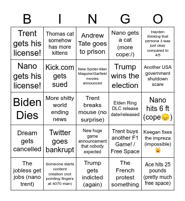 2024 Bingo! Bingo Card