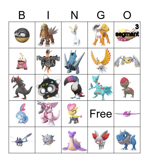 Shiny Bingo Card