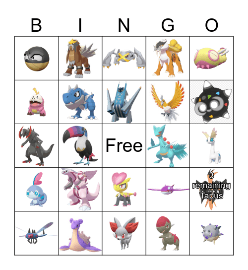 Shiny Bingo Card