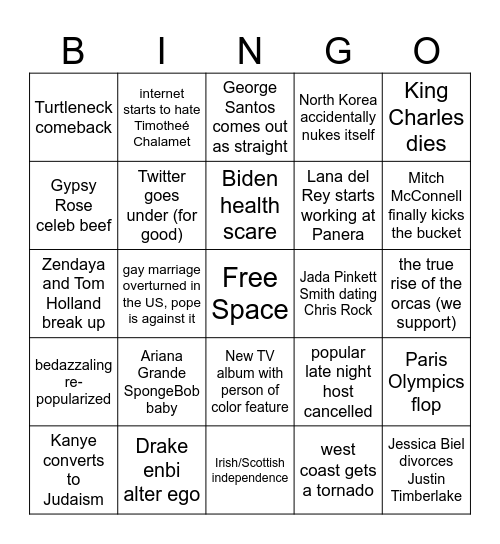 2024 Bingo Card