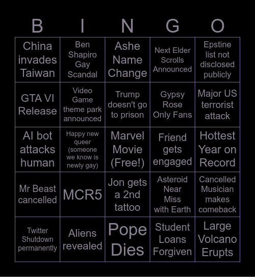 2024 BINGO Card