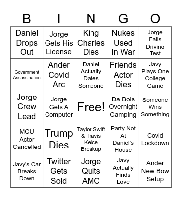 Da 2024 Bois Bingo Card