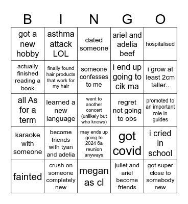 2024 irl bingo Card