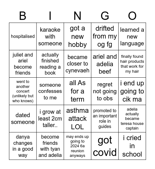 2024 irl bingo Card