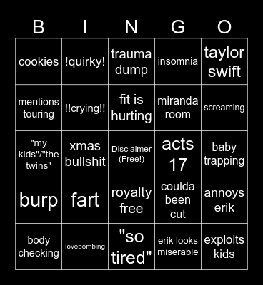 Colleen Ballingo Bingo Card