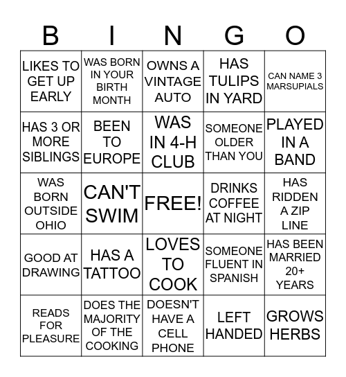 Married People BINGO: Prizes by Otterbein Senior Lifestyle Choices Bingo Card