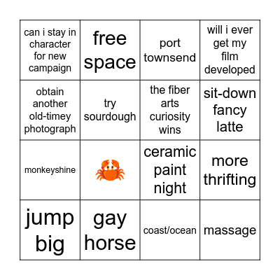emily’s definitely not manic predictions Bingo Card