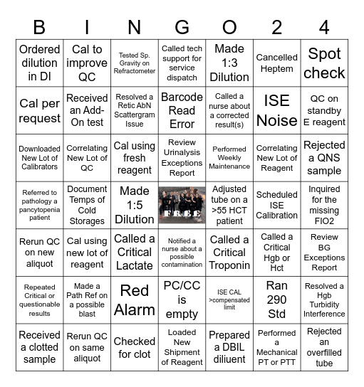 Laboratory Bingo 2024 Bingo Card