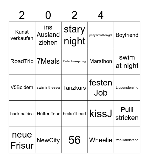 2024 Bingo Card