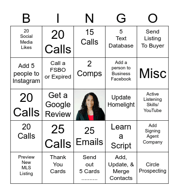 Real Estate Bingo Card