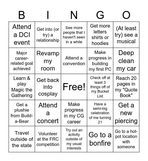 2024 Bingo - Kai's Version Bingo Card