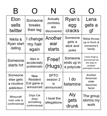 Echo’s 2024 Bingo Card