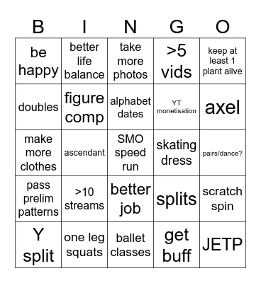 2024 Goals <3 Bingo Card