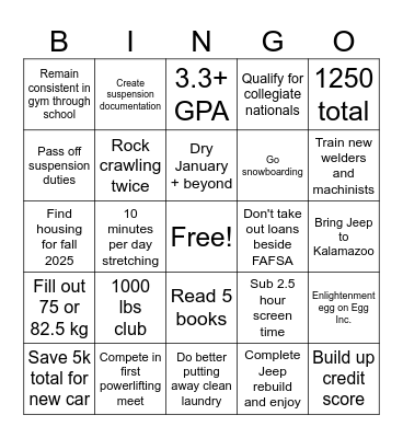 2024 Bingo Card