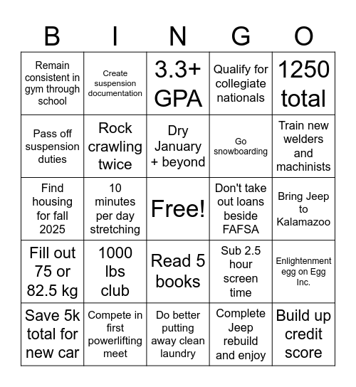 2024 Bingo Card