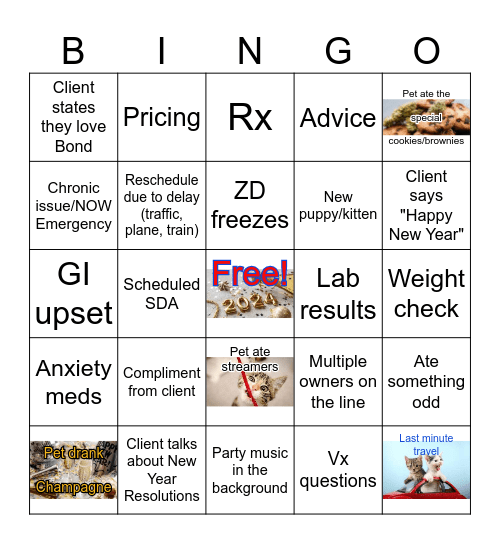 Bond New Year Bingo!! Bingo Card