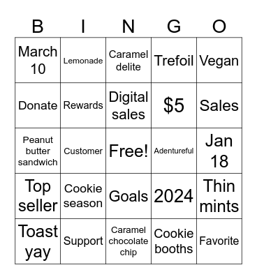 COOKIES Bingo Card