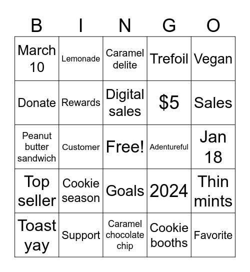 COOKIES Bingo Card