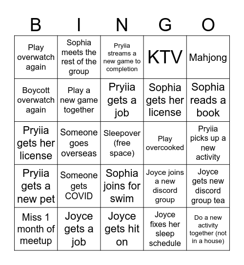 2024 Group Bingo Card