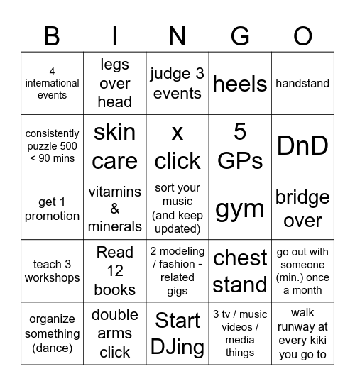 Luci's 2024 Bingo Card