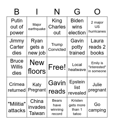 2024 Bingo Card Bingo Card