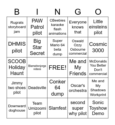 tomrichardson1993's Lost Media 2024 Bingo Card