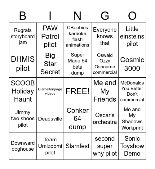 tomrichardson1993's Lost Media 2024 Bingo Card