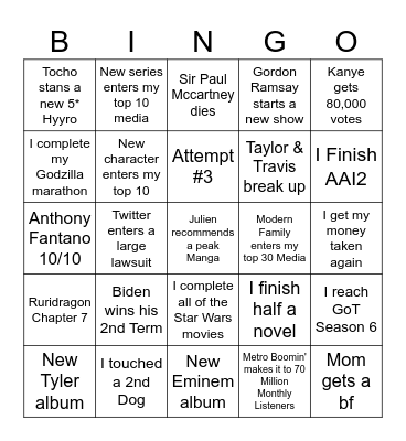 2024 Bingo Card