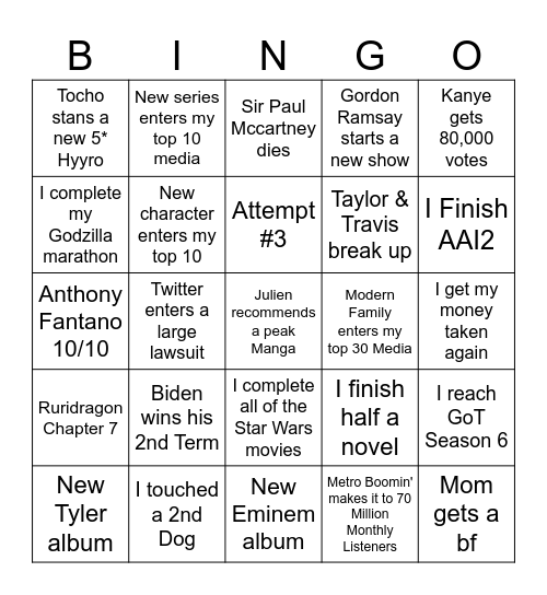 2024 Bingo Card