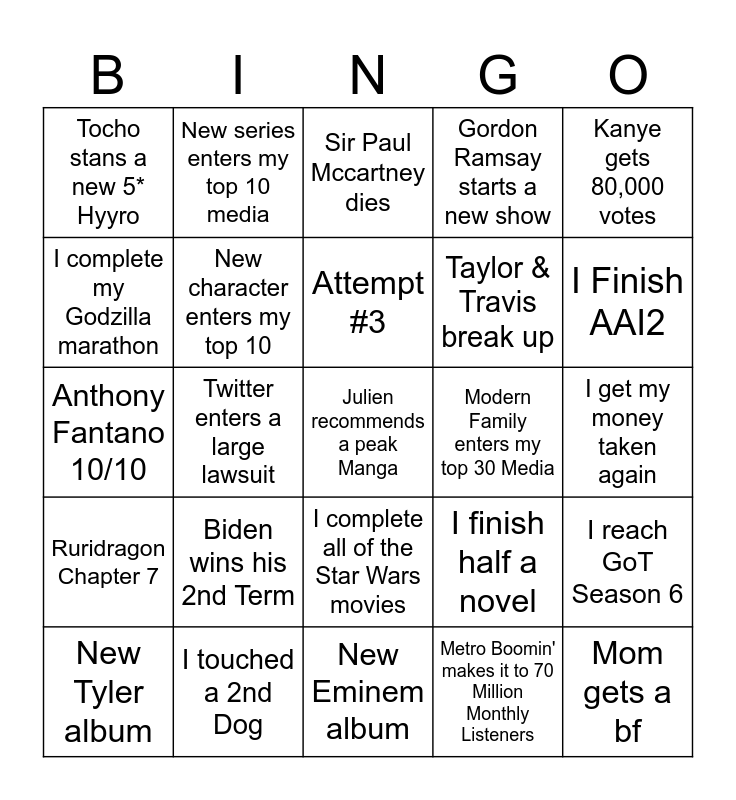 2024 Bingo Card   2024 