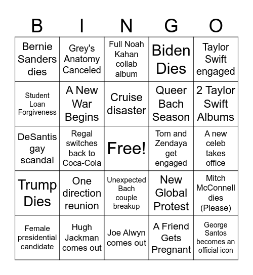 Chaos Bingo Card