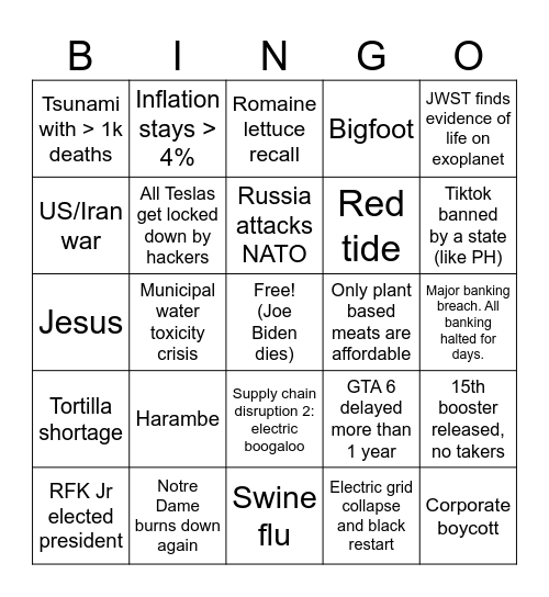 2024 Bingo Card
