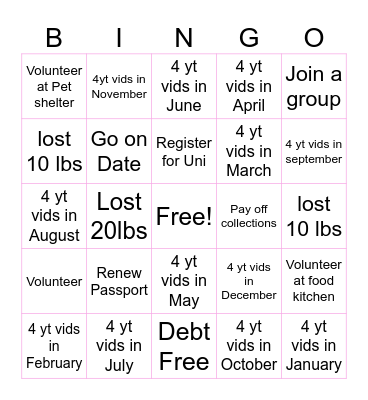 2024 Goal Digger Bingo Card