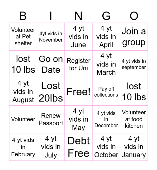 2024 Goal Digger Bingo Card