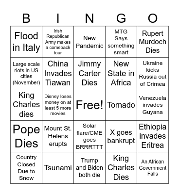 2024 Bingo Card
