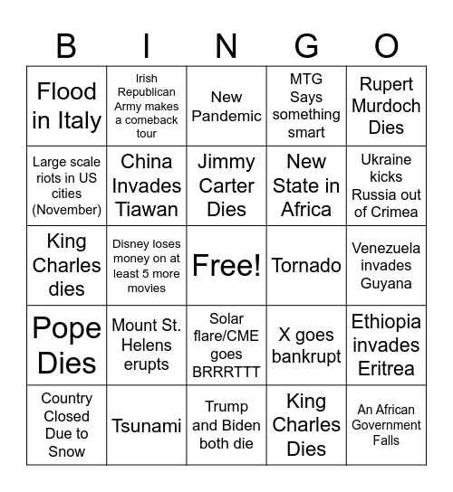 2024 Bingo Card