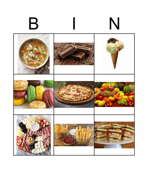 French Food Bingo Card