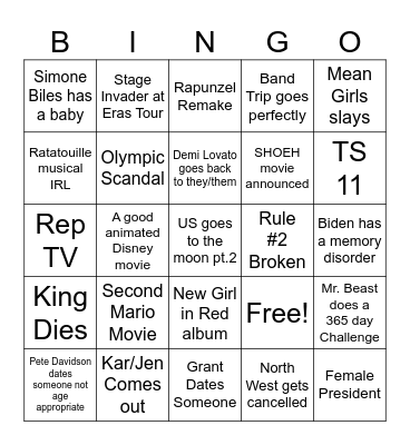 2024 Bingo Card