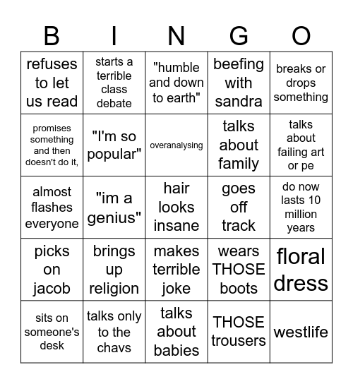 Davenport Bingo Card