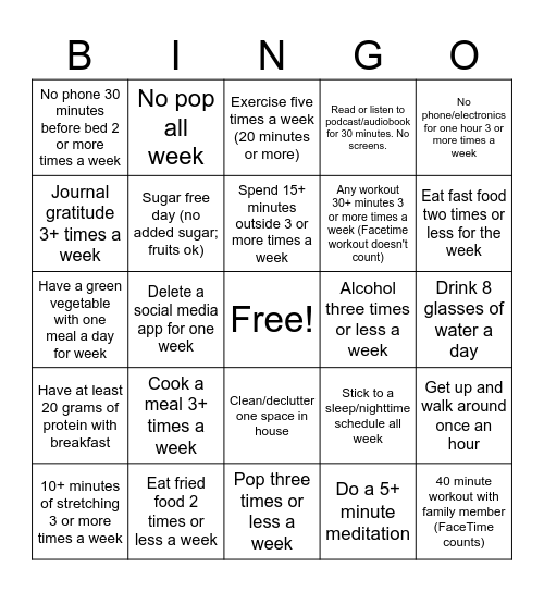 Get It Together 2024 Bingo Card