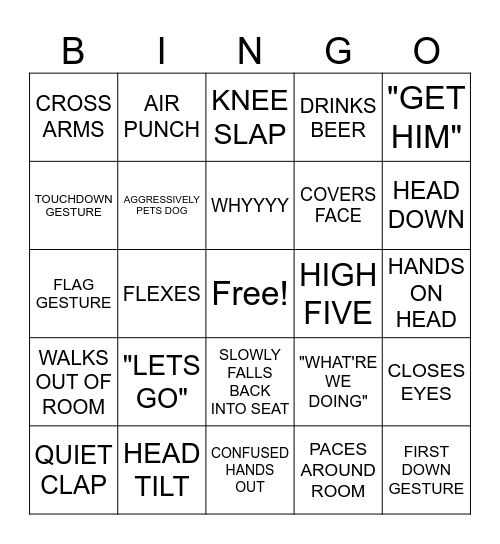 BAMA BANGO Bingo Card