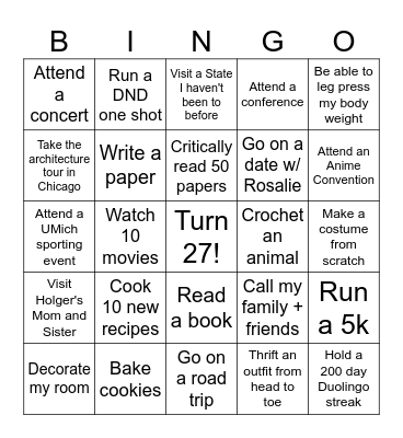 Don's 2024 Bingo Card