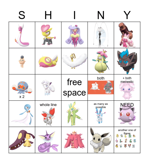 2024 Shiny Bingo Card
