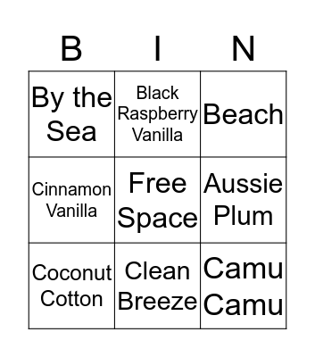 Scentsy BINGO Card