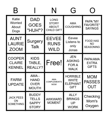 PETER CHRISTMAS 2023 Bingo Card