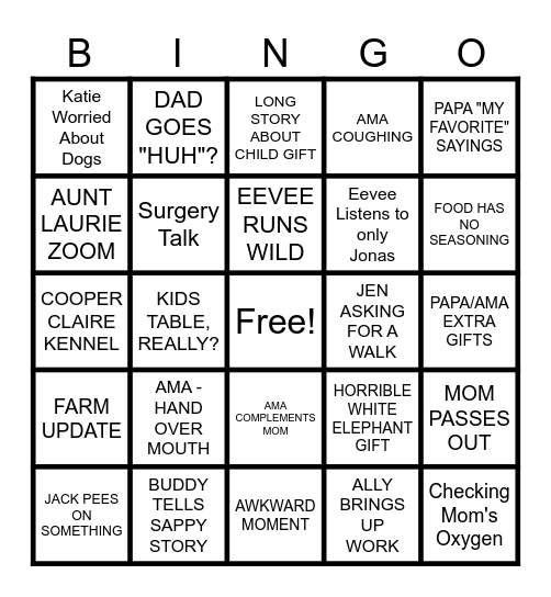 PETER CHRISTMAS 2023 Bingo Card