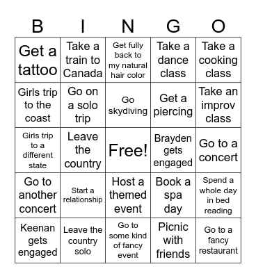 Taylor’s 2024 Bingo Card Bingo Card
