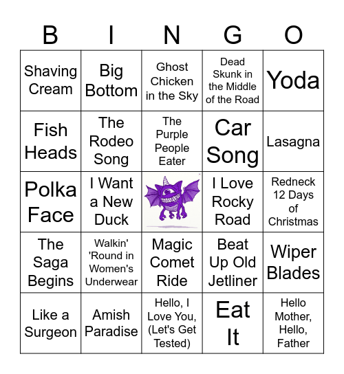 Just Kidding (Silly Song Coverall) Bingo Card