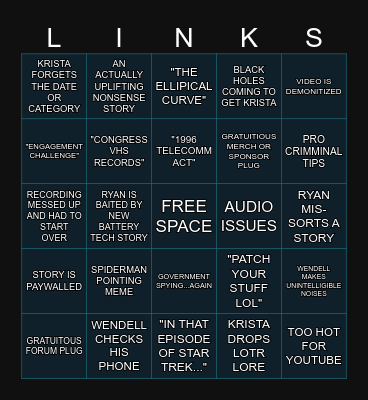 Links w/Friends Bingo! Bingo Card