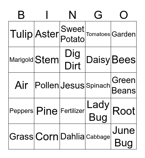 Garden of Weed'n Bingo Card
